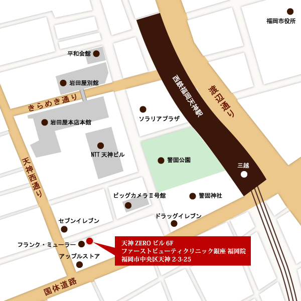 地図：福岡・天神院