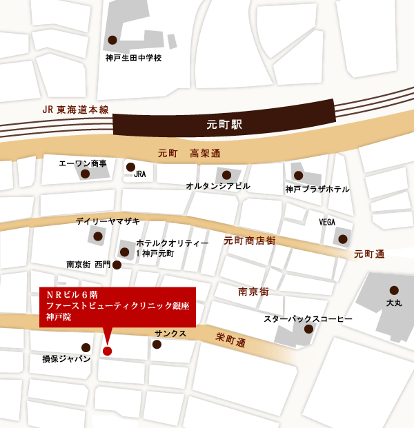 地図：神戸・元町院